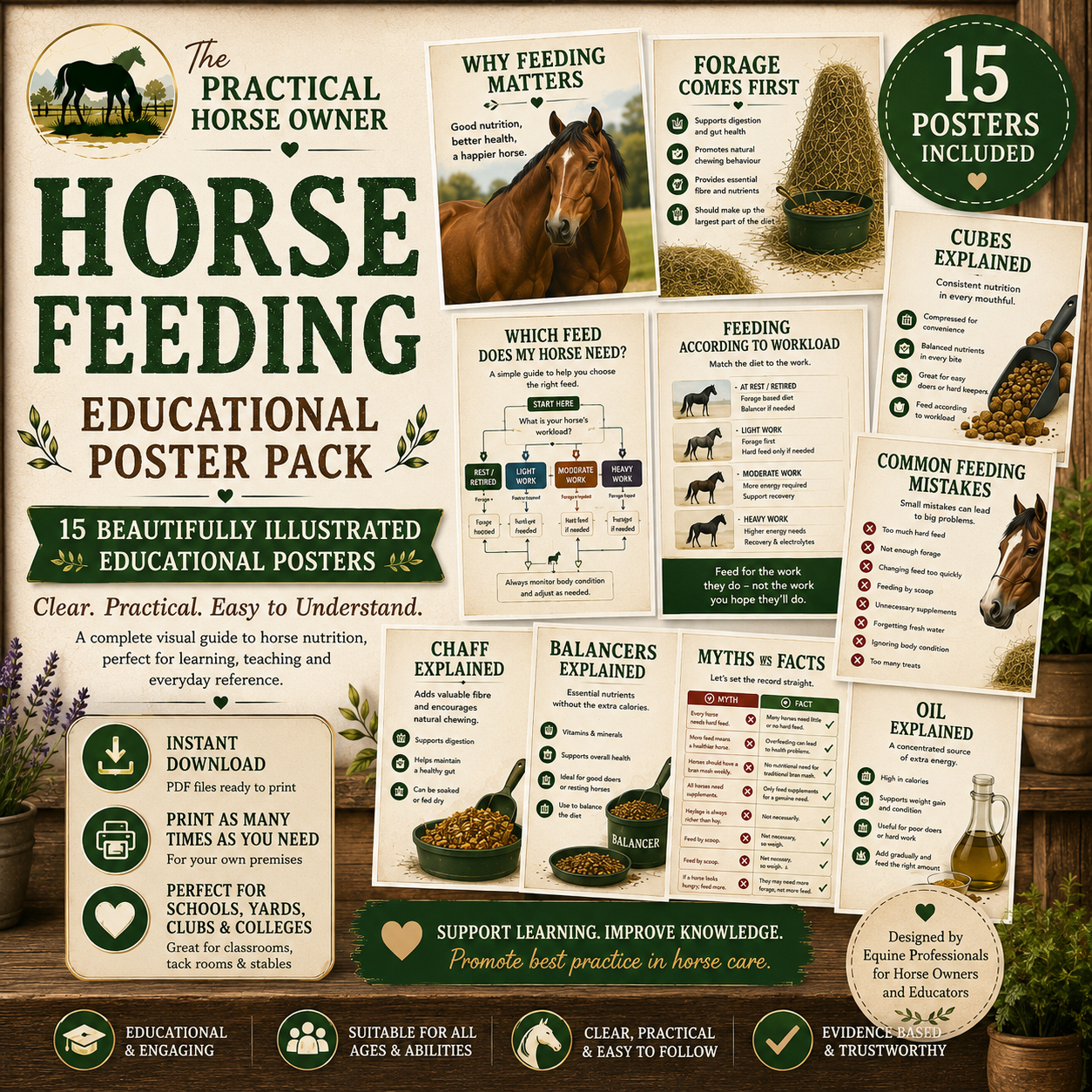 Feeding Horses | Educational Poster Pack